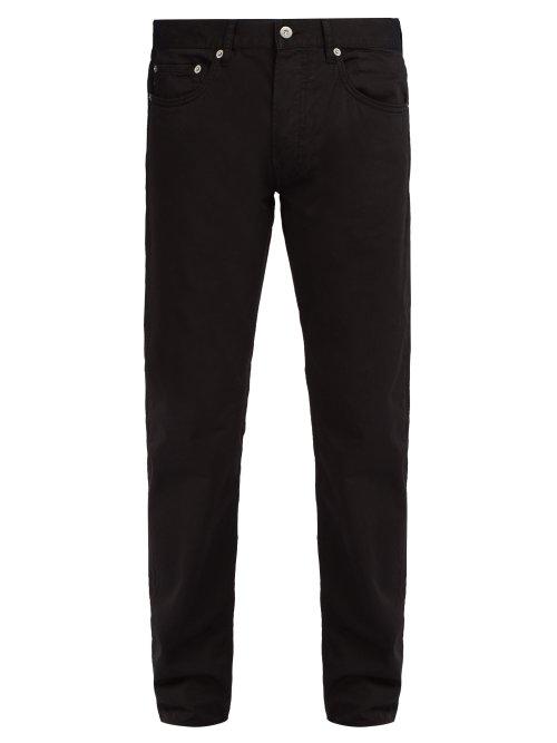 Matchesfashion.com Stone Island - Slim Leg Cotton Trousers - Mens - Black