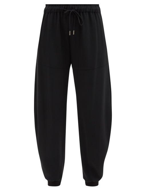 Chlo - Drawstring Crepe Track Pants - Womens - Black