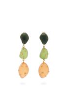Matchesfashion.com Vanda Jacintho - Artsy Studded Drop Earrings - Womens - Orange Multi
