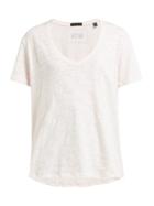 Matchesfashion.com Atm - V Neck Slubbed Cotton T Shirt - Womens - Light Pink