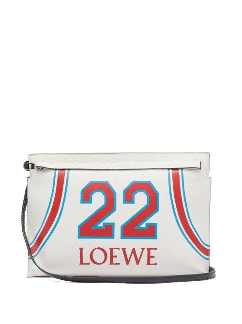 Matchesfashion.com Loewe - T Pouch Printed Leather Bag - Womens - Red White