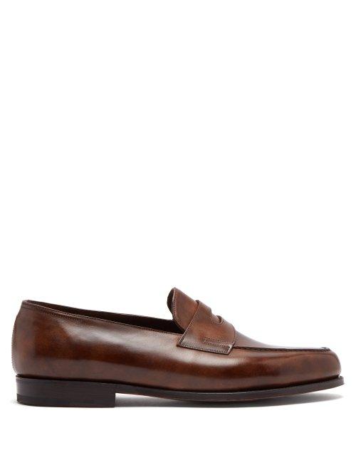 Matchesfashion.com John Lobb - Lopez Leather Penny Loafers - Mens - Tan