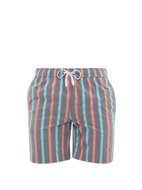Matchesfashion.com Onia - Charles Striped Stretch Shell Swim Shorts - Mens - Blue Multi