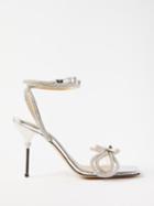 Mach & Mach - Double Bow Crystal-embellished Leather Sandals - Womens - Clear