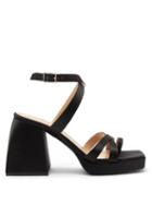 Matchesfashion.com Nodaleto - Bullia Platform-sole Satin-faced Leather Sandals - Womens - Black