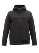 Stone Island - Logo-patch Garment-dyed Soft-shell Hooded Jacket - Mens - Black