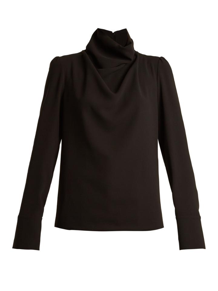 Maison Margiela High-neck Draped Crepe Top