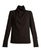Maison Margiela High-neck Draped Crepe Top