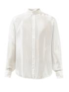 Tom Ford - Stand-collar Silk-blend Shirt - Mens - White