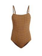 Matchesfashion.com Belize - Luca Checked Swimsuit - Womens - Orange Multi