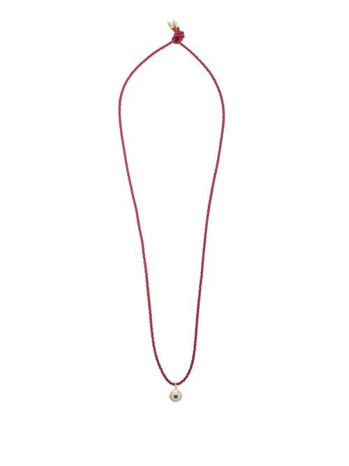 Matchesfashion.com Luis Morais - Evil Eye Pendant Necklace - Mens - Burgundy