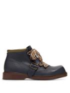 Matchesfashion.com Preen By Thornton Bregazzi - Sofia Square Toe Leather Ankle Boots - Womens - Navy