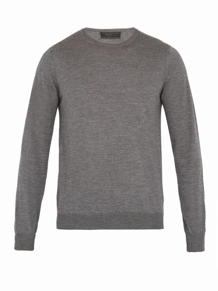 Prada Crew-neck Cashmere-blend Sweater