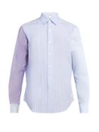Matchesfashion.com Loewe - Patchwork Striped Shirt - Mens - Blue