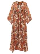 Matchesfashion.com Dodo Bar Or - Shelly Cut-out Floral-print Dress - Womens - Brown Print