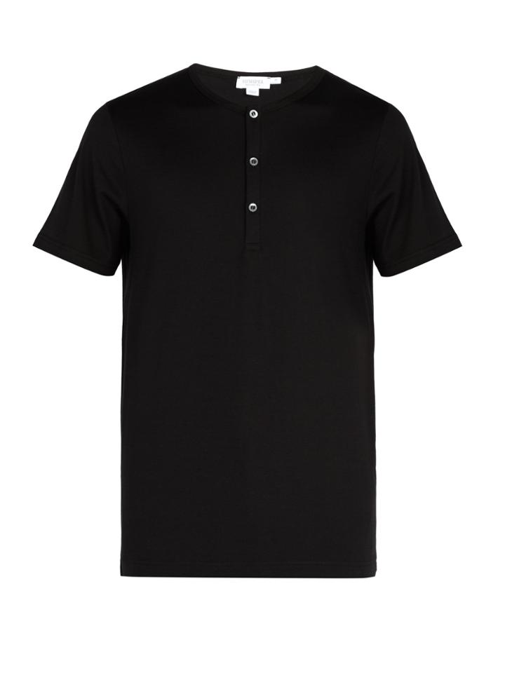 Sunspel Cotton-jersey Henley T-shirt