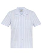 Matchesfashion.com Oliver Spencer - Havana Striped Cotton Blend Shirt - Mens - Blue
