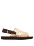 Matchesfashion.com Colville - Open Toe Slingback Leather Sandals - Womens - Gold