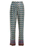 F.r.s - For Restless Sleepers Etere Geometric-print Silk-twill Trousers