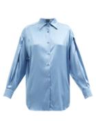 Tom Ford - Silk-blend Satin Shirt - Womens - Light Blue