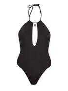 Roxana Salehoun Halterneck Turtle-pendant Swimsuit