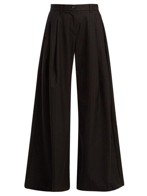 Matchesfashion.com Nili Lotan - Inez Wide Leg Wool Trousers - Womens - Navy