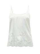 Ladies Lingerie Fleur Of England - Signature Lace-trimmed Silk-blend Camisole - Womens - White