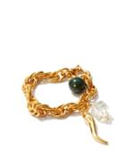 Matchesfashion.com Timeless Pearly - Chilli & 24kt Gold-plated Charm Bracelet - Womens - Gold Multi