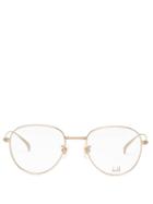 Matchesfashion.com Dunhill - Round Titanium Glasses - Mens - Gold