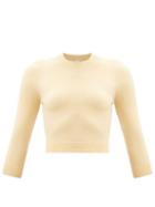 Matchesfashion.com Joostricot - Cropped Cotton-blend Sweater - Womens - Yellow