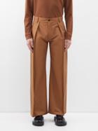 Winnie New York - Pleated Cotton Wide-leg Trousers - Mens - Brown