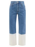 Ladies Rtw Stella Mccartney - High-rise Dip-dyed Cropped Straight-leg Jeans - Womens - Denim
