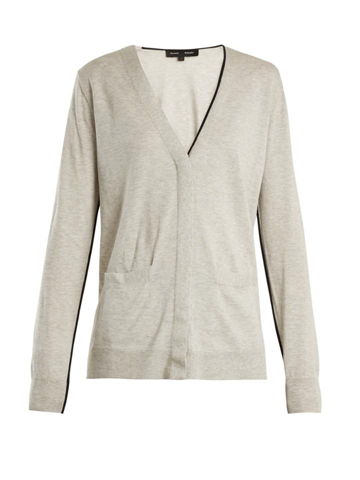Proenza Schouler V-neck Piped-edge Cotton-blend Cardigan