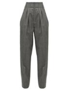 Matchesfashion.com Isabel Marant - Magali High-rise Houndstooth Wool Trousers - Womens - Dark Grey