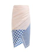 Matchesfashion.com Marysia - Gingham Patchwork Sarong Skirt - Womens - Multi