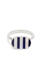 Matchesfashion.com Jessica Biales - Enamel & Sterling Silver Ring - Womens - Blue