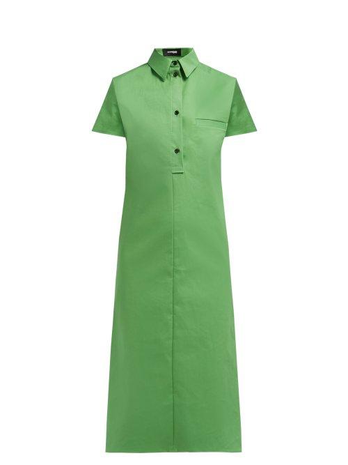 Matchesfashion.com Kwaidan Editions - Bonded Cotton Blend Shirtdress - Womens - Green