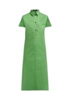 Matchesfashion.com Kwaidan Editions - Bonded Cotton Blend Shirtdress - Womens - Green