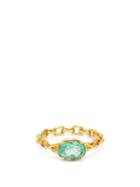 Matchesfashion.com Patcharavipa - Paraiba Tourmaline & 18kt Gold Chain Ring - Womens - Blue Gold