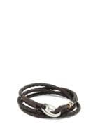 Matchesfashion.com Paul Smith - Woven Leather Wraparound Bracelet - Mens - Brown