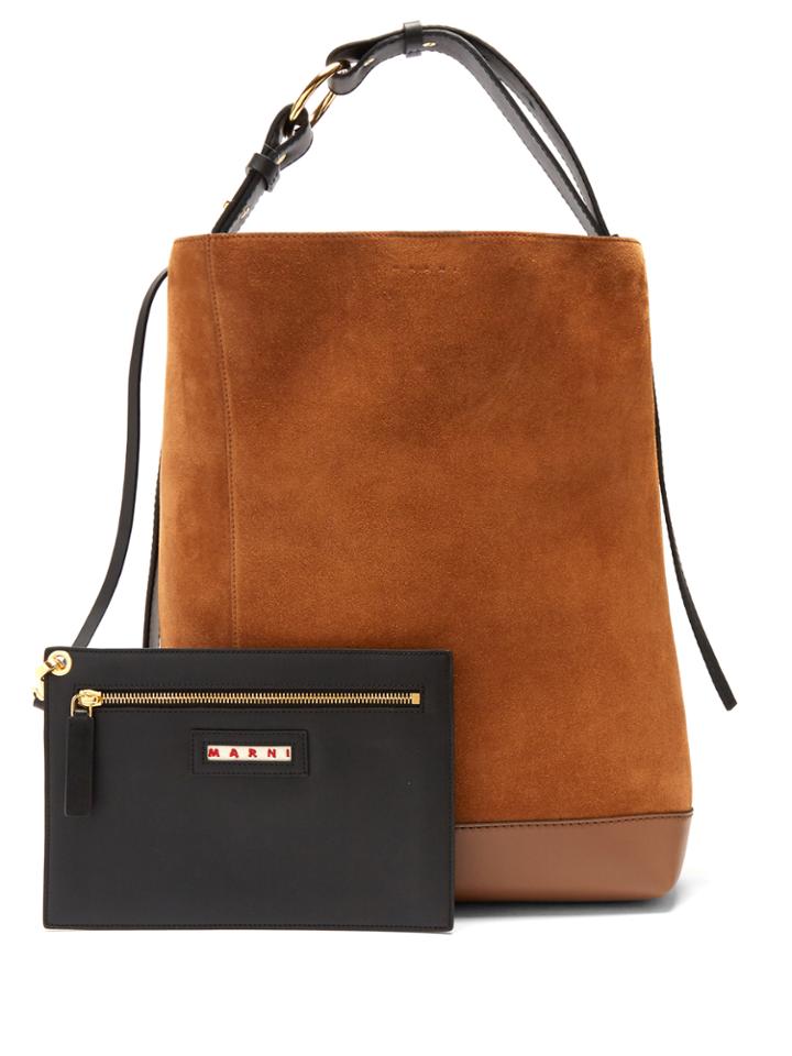 Marni Halo Pod Suede Tote