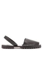 Matchesfashion.com Goya - Crocodile Effect Leather Sandals - Mens - Black