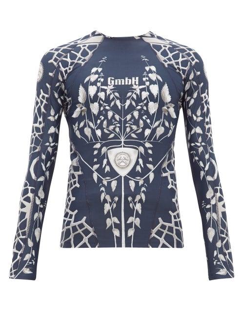 Matchesfashion.com Gmbh - Printed Long Sleeved Technical T Shirt - Mens - Navy