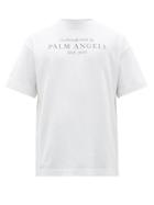 Matchesfashion.com Palm Angels - Logo Print T Shirt - Mens - White Black