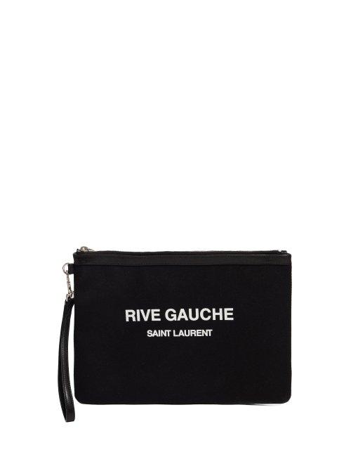 Matchesfashion.com Saint Laurent - Rive Gauche Canvas Pouch - Mens - Black
