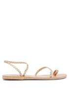 Ladies Shoes Ancient Greek Sandals - Eleftheria Braided Leather Sandals - Womens - Gold