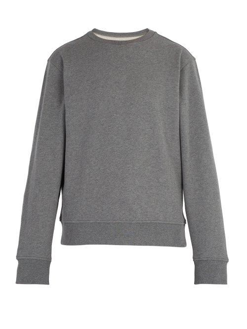 Matchesfashion.com Maison Margiela - Elbow Patch Cotton Jersey Sweatshirt - Mens - Grey