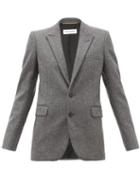 Matchesfashion.com Saint Laurent - Single Breasted Wool Blazer - Womens - Grey