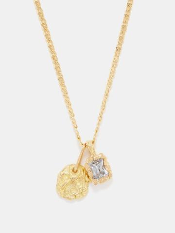 Healers - Sapphire & Recycled 18kt Gold Necklace - Mens - Gold