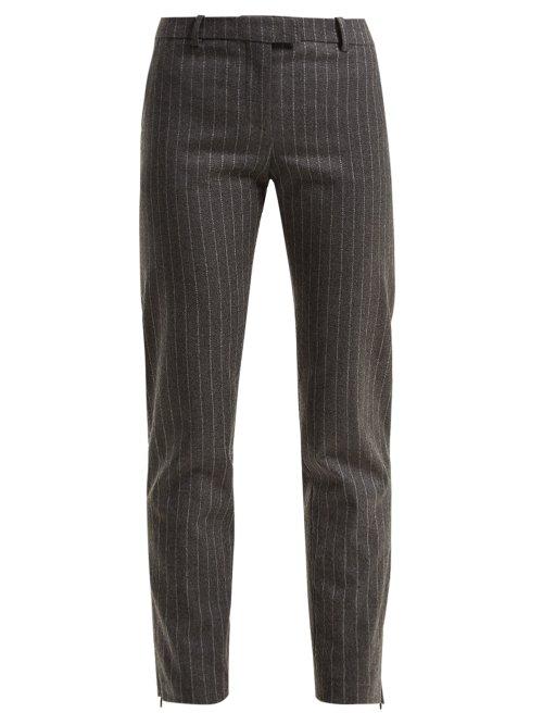 Matchesfashion.com Altuzarra - Henri Pinstripe Wool Blend Trousers - Womens - Grey Stripe